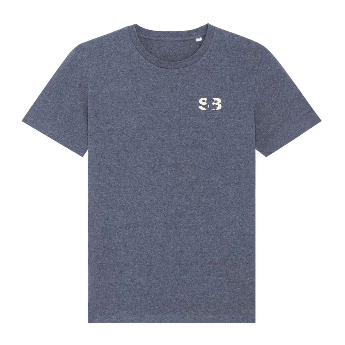 Evelyn Heather Navy T-Shirt by Sauce & Brown with cream S&B chest print.