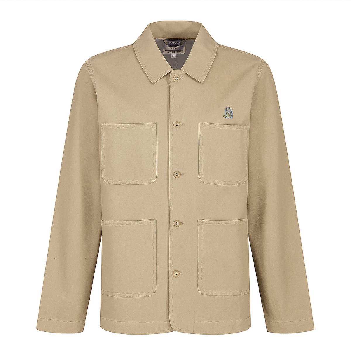Front view of Bourne Jacket in sand by Sauce & Brown