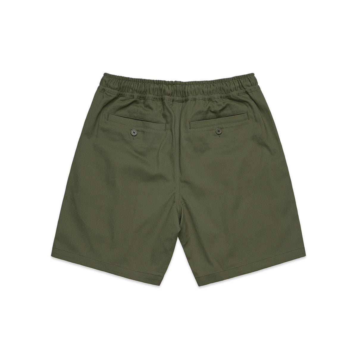 Front view of Field Shorts in olive green by Sauce & Brown