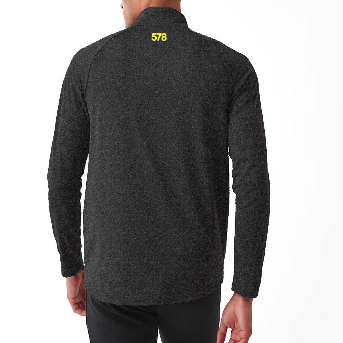 Rear view of Slate Sports Top in black by Sauce & Brown