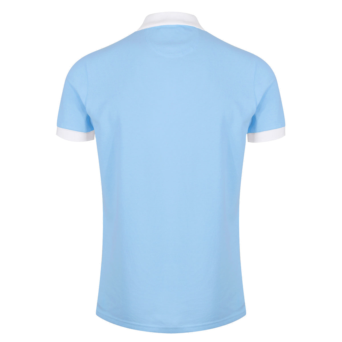 Rear view of Sola Polo in sky blue by Sauce & Brown