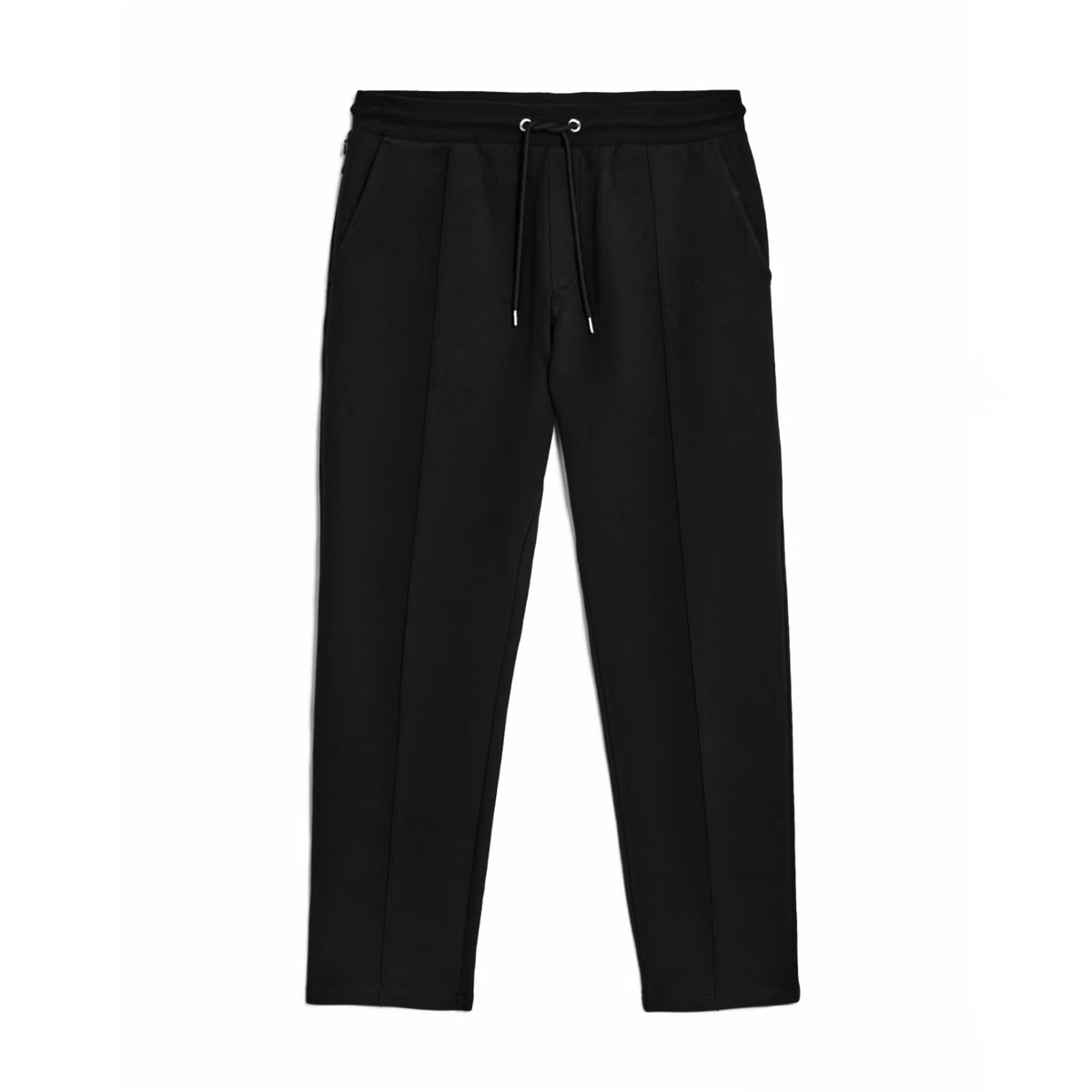 Front view of Straight Leg Joggers in black by Sauce & Brown