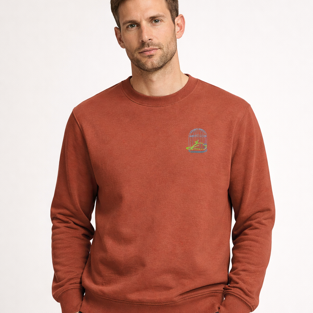 State Sweatshirt in Earth Red with embroidered chest logo