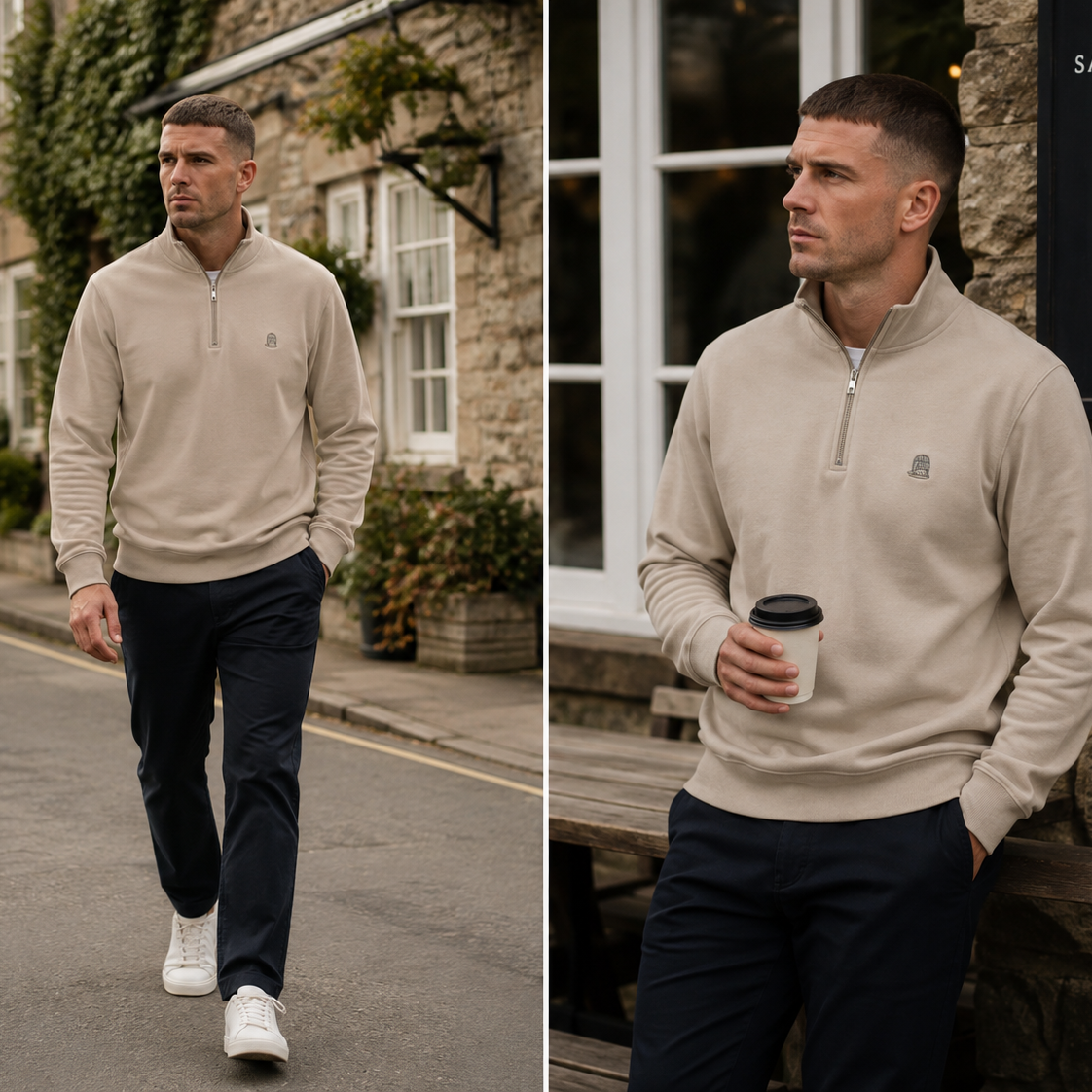 Mason Quarter Zip - Stone
