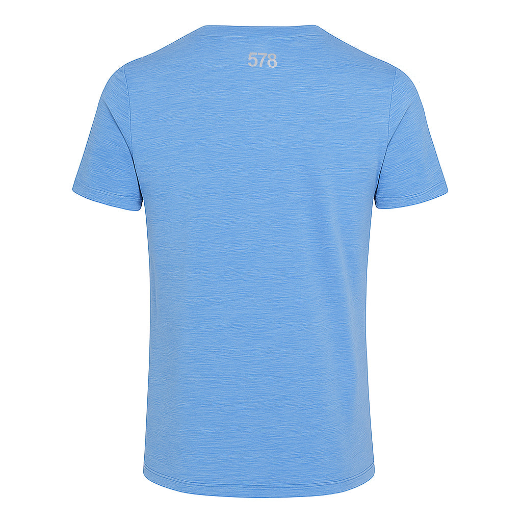 Rear view of Sports Top in blue by Sauce & Brown