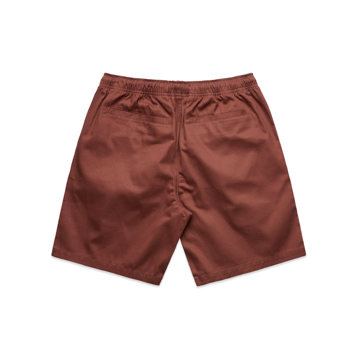 Rear view of Terra Shorts in earth red by Sauce & Brown