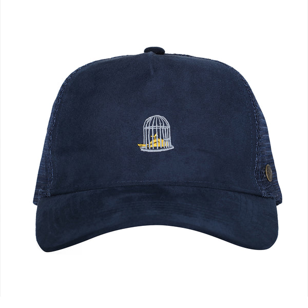 Navy Birdcage Trucker