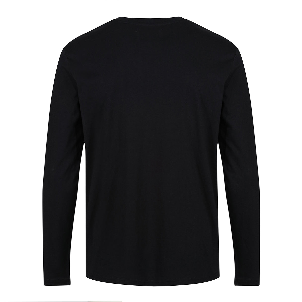Rear view of Miner Press Long Sleeve Tee in black by Sauce & Brown